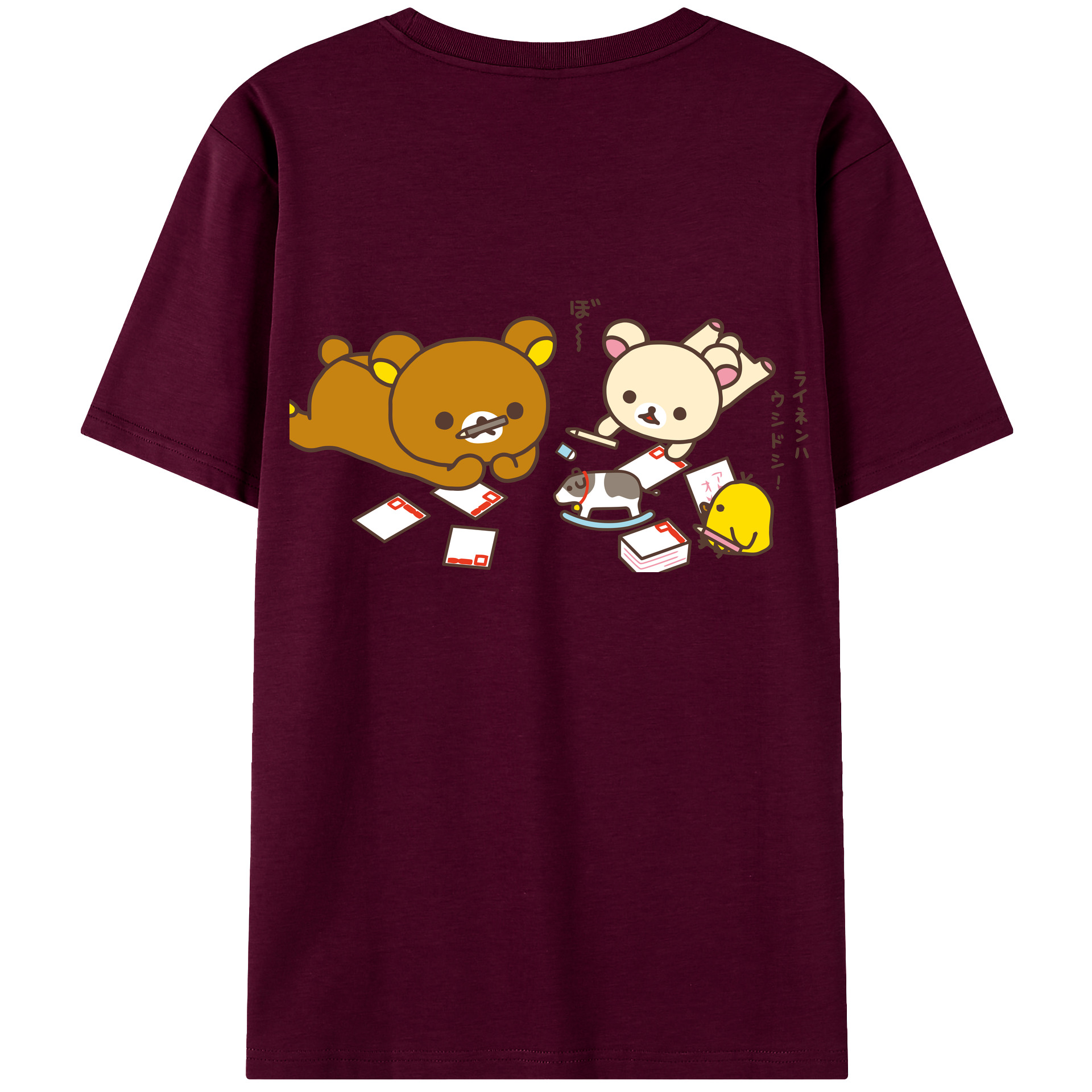 （画像用） リラックマ リラックマ キイロイトリ Rilakkuma Korilakkuma Kiiroitori レディース半袖Tシャツ(バックプリント)